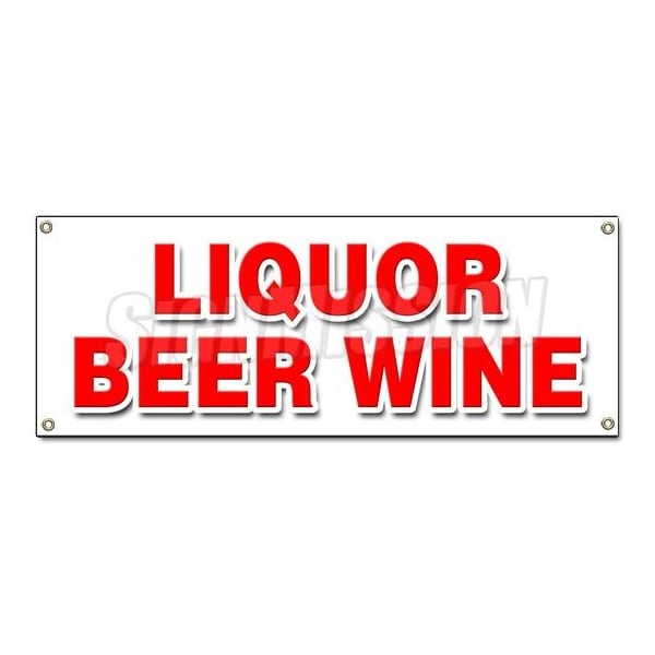 Signmission LIQUOR BEER WINE BANNER SIGN cold ice discount shelf brands atm malt B-Liquor Beer Wine - main
